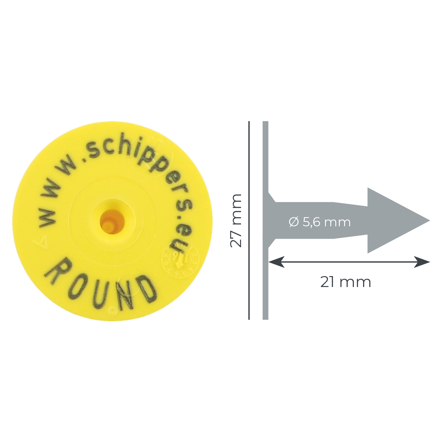 Compact Tag Round MS Tag Round set amarillo sin impresión, p/100 - Blanco